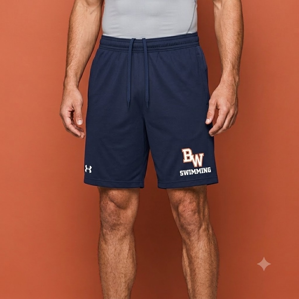 Under Armour Athletic Shorts Men's M Blue BW Swimming Team Drawstring